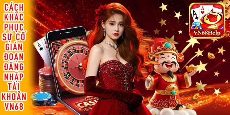 Màn hình điện thoại hiển thị lỗi truy cập tài khoản VN68